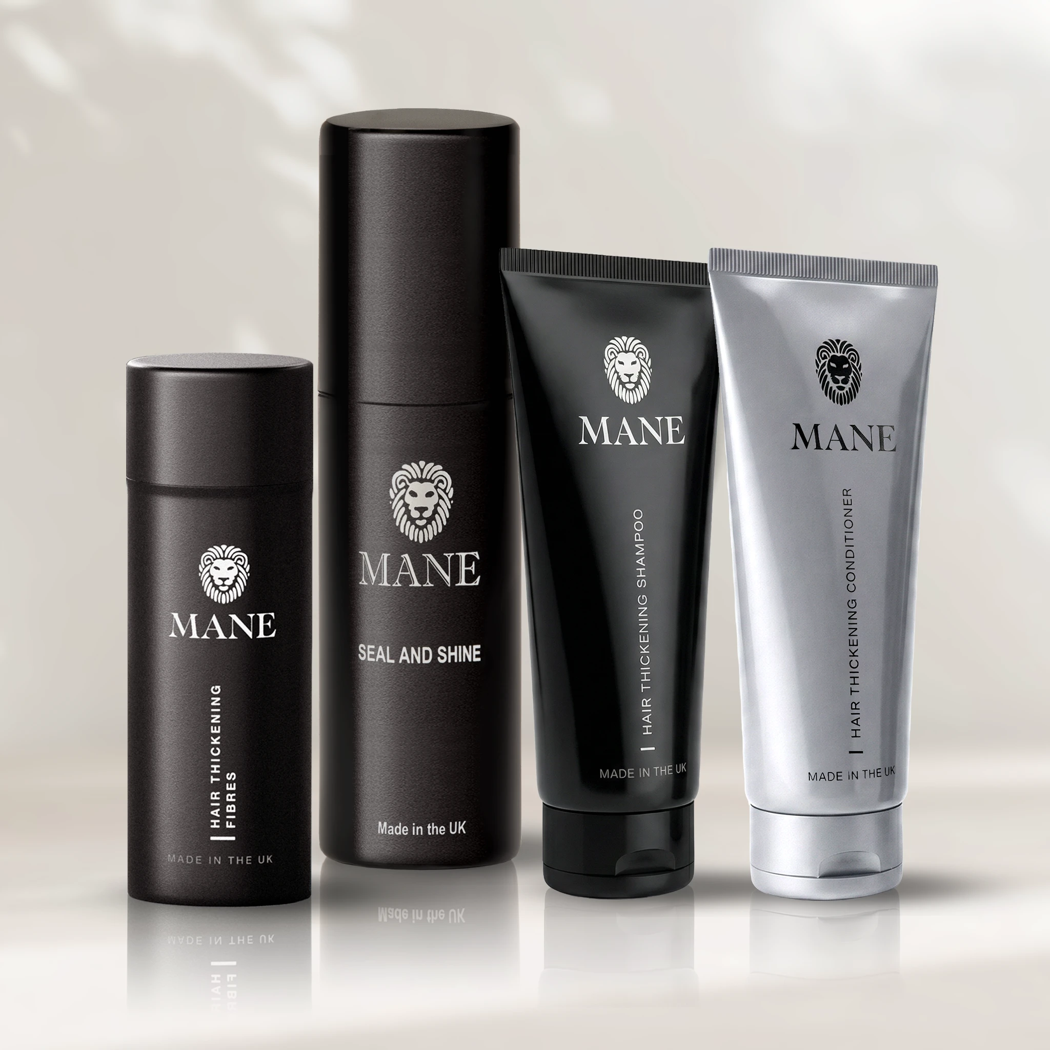 Hair Thickening Fibers System (Fibers 15g, 100ml Seal & Shine, Shampoo and Conditioner)